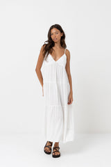 classic tiered midi dress
