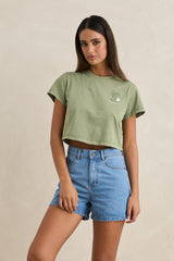 Island crop crew tee