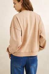 Rhythm salt wash crew neck fleece