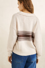 Strata knit collared jumper