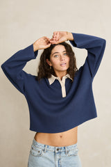 Rugby polo knit sweater
